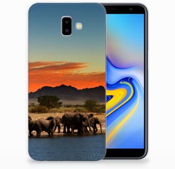 B2Ctelecom Samsung Galaxy J6 Plus (2018) TPU Hoesje Design Olifanten