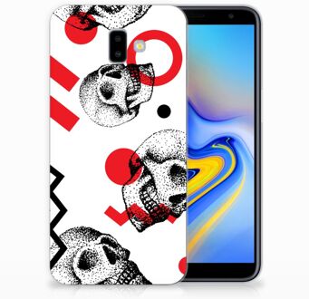 B2Ctelecom Samsung Galaxy J6 Plus (2018) TPU Hoesje Design Skull Red