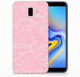 B2Ctelecom Samsung Galaxy J6 Plus (2018) TPU Hoesje Design White Flowers