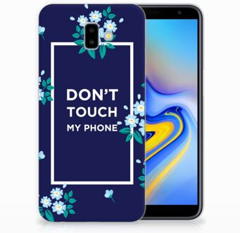 B2Ctelecom Samsung Galaxy J6 Plus (2018) TPU Hoesje Flowers Blue DTMP