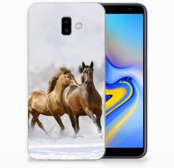 B2Ctelecom Samsung Galaxy J6 Plus (2018) TPU-siliconen Hoesje Paarden