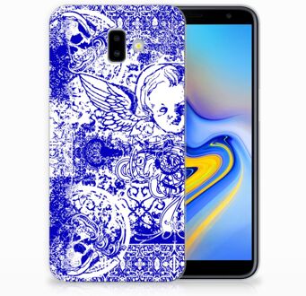 B2Ctelecom Samsung Galaxy J6 Plus (2018) Uniek TPU Hoesje Angel Skull Blue