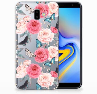 B2Ctelecom Samsung Galaxy J6 Plus (2018) Uniek TPU Hoesje Butterfly Roses