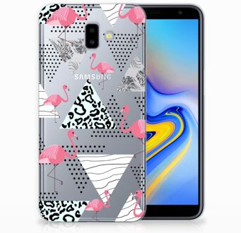 B2Ctelecom Samsung Galaxy J6 Plus (2018) Uniek TPU Hoesje Flamingo Triangle