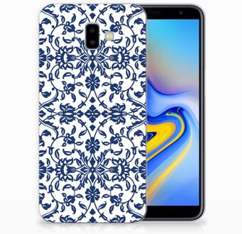 B2Ctelecom Samsung Galaxy J6 Plus (2018) Uniek TPU Hoesje Flower Blue