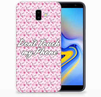 B2Ctelecom Samsung Galaxy J6 Plus (2018) Uniek TPU Hoesje Flowers Pink DTMP