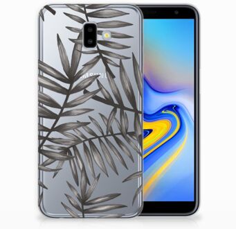 B2Ctelecom Samsung Galaxy J6 Plus (2018) Uniek TPU Hoesje Leaves Grey