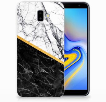 B2Ctelecom Samsung Galaxy J6 Plus (2018) Uniek TPU Hoesje Marble White Black