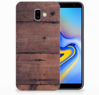 B2Ctelecom Samsung Galaxy J6 Plus (2018) Uniek TPU Hoesje Old Wood