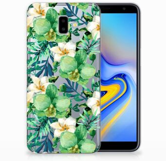 B2Ctelecom Samsung Galaxy J6 Plus (2018) Uniek TPU Hoesje Orchidee Groen