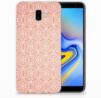 B2Ctelecom Samsung Galaxy J6 Plus (2018) Uniek TPU Hoesje Pattern Orange