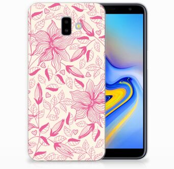 B2Ctelecom Samsung Galaxy J6 Plus (2018) Uniek TPU Hoesje Pink Flowers