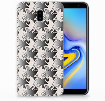 B2Ctelecom Samsung Galaxy J6 Plus (2018) Uniek TPU Hoesje Salamander Grey