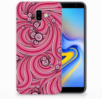 B2Ctelecom Samsung Galaxy J6 Plus (2018) Uniek TPU Hoesje Swirl Pink