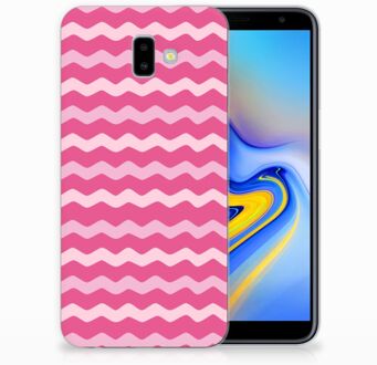 B2Ctelecom Samsung Galaxy J6 Plus (2018) Uniek TPU Hoesje Waves Pink