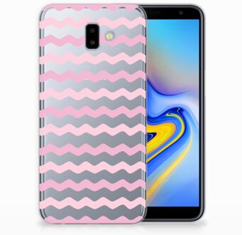 B2Ctelecom Samsung Galaxy J6 Plus (2018) Uniek TPU Hoesje Waves Roze