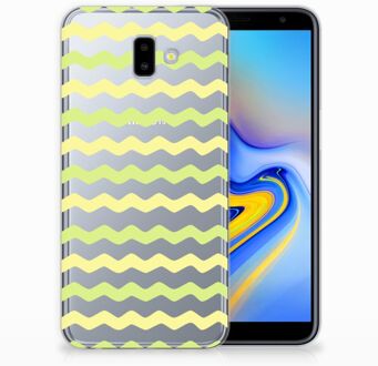 B2Ctelecom Samsung Galaxy J6 Plus (2018) Uniek TPU Hoesje Waves Yellow