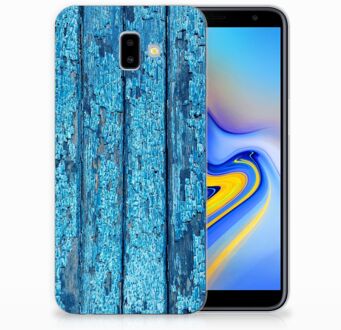 B2Ctelecom Samsung Galaxy J6 Plus (2018) Uniek TPU Hoesje Wood Blue