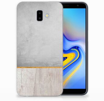 B2Ctelecom Samsung Galaxy J6 Plus (2018) Uniek TPU Hoesje Wood Concrete