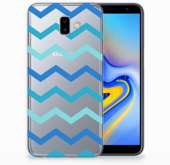 B2Ctelecom Samsung Galaxy J6 Plus (2018) Uniek TPU Hoesje Zigzag Blauw