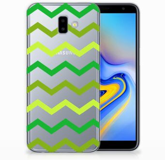 B2Ctelecom Samsung Galaxy J6 Plus (2018) Uniek TPU Hoesje Zigzag Groen