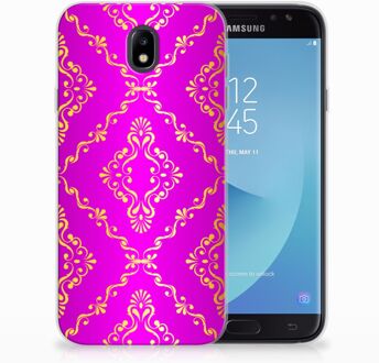 B2Ctelecom Samsung Galaxy J7 2017 | J7 Pro TPU siliconen Hoesje Barok Roze