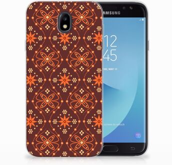 B2Ctelecom Samsung Galaxy J7 2017 | J7 Pro TPU siliconen Hoesje Batik Brown