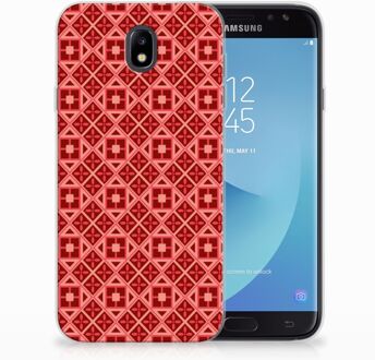 B2Ctelecom Samsung Galaxy J7 2017 | J7 Pro TPU siliconen Hoesje Batik Red