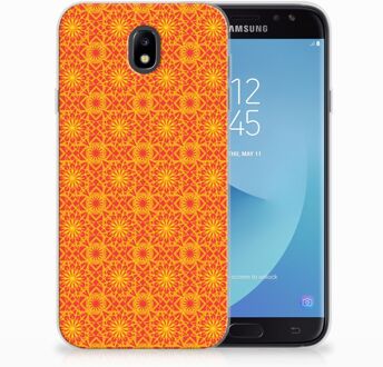 B2Ctelecom Samsung Galaxy J7 2017 | J7 Pro TPU siliconen Hoesje Design Batik Orange