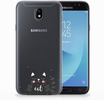 B2Ctelecom Samsung Galaxy J7 2017 | J7 Pro TPU siliconen Hoesje Design Cat Good Day