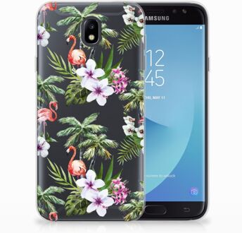 B2Ctelecom Samsung Galaxy J7 2017 | J7 Pro TPU siliconen Hoesje Design Flamingo Palms