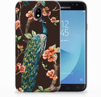 B2Ctelecom Samsung Galaxy J7 2017 | J7 Pro TPU siliconen Hoesje Design Pauw met Bloemen