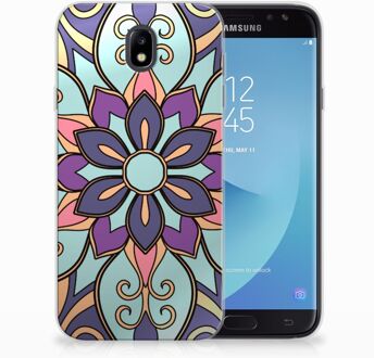 B2Ctelecom Samsung Galaxy J7 2017 | J7 Pro TPU siliconen Hoesje Design Purple Flower