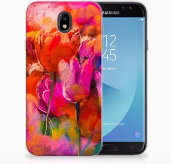 B2Ctelecom Samsung Galaxy J7 2017 | J7 Pro TPU siliconen Hoesje Design Tulpen