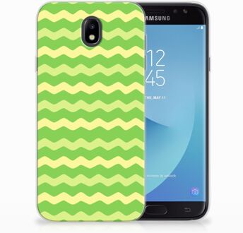 B2Ctelecom Samsung Galaxy J7 2017 | J7 Pro TPU siliconen Hoesje Design Waves Green