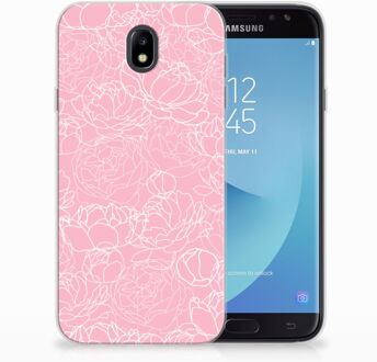 B2Ctelecom Samsung Galaxy J7 2017 | J7 Pro TPU siliconen Hoesje Design White Flowers