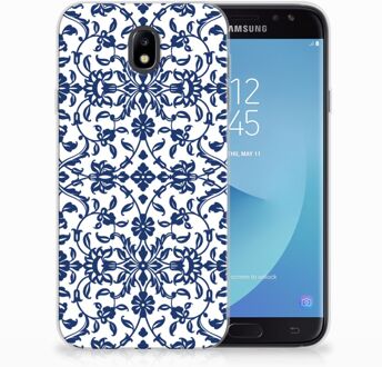 B2Ctelecom Samsung Galaxy J7 2017 | J7 Pro TPU siliconen Hoesje Flower Blue