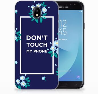 B2Ctelecom Samsung Galaxy J7 2017 | J7 Pro TPU siliconen Hoesje Flowers Blue DTMP