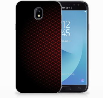 B2Ctelecom Samsung Galaxy J7 2017 | J7 Pro TPU siliconen Hoesje Geruit Rood