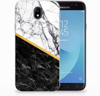 B2Ctelecom Samsung Galaxy J7 2017 | J7 Pro TPU siliconen Hoesje Marble White Black