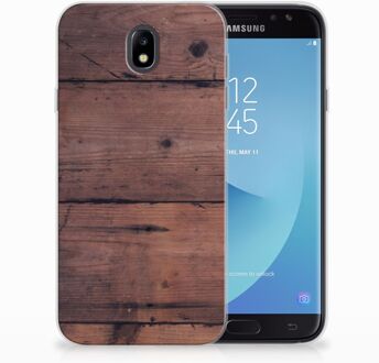 B2Ctelecom Samsung Galaxy J7 2017 | J7 Pro TPU siliconen Hoesje Old Wood