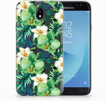 B2Ctelecom Samsung Galaxy J7 2017 | J7 Pro TPU siliconen Hoesje Orchidee Groen