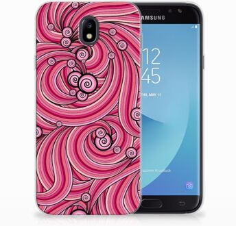 B2Ctelecom Samsung Galaxy J7 2017 | J7 Pro TPU siliconen Hoesje Swirl Pink