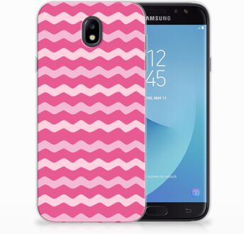 B2Ctelecom Samsung Galaxy J7 2017 | J7 Pro TPU siliconen Hoesje Waves Pink