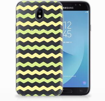 B2Ctelecom Samsung Galaxy J7 2017 | J7 Pro TPU siliconen Hoesje Waves Yellow