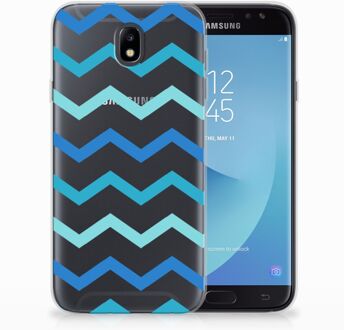 B2Ctelecom Samsung Galaxy J7 2017 | J7 Pro TPU siliconen Hoesje Zigzag Blauw