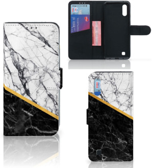 B2Ctelecom Samsung Galaxy M10 Bookcase Marble White Black