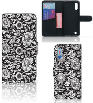 B2Ctelecom Samsung Galaxy M10 Hoesje Black Flowers