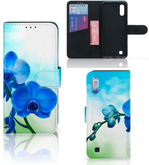 B2Ctelecom Samsung Galaxy M10 Hoesje met magnetische sluitclip Orchidee Blauw