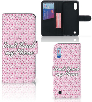 B2Ctelecom Samsung Galaxy M10 Portemonnee Hoesje Flowers Pink DTMP